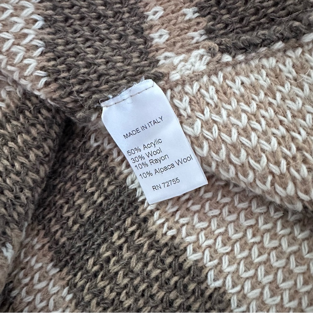 NWT Giogio Brown and Cream Knit Poncho - Picture 5 of 5
